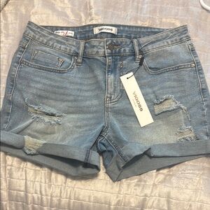 Vigoss Blue Distressed Jean Shorts Relaxed Fit